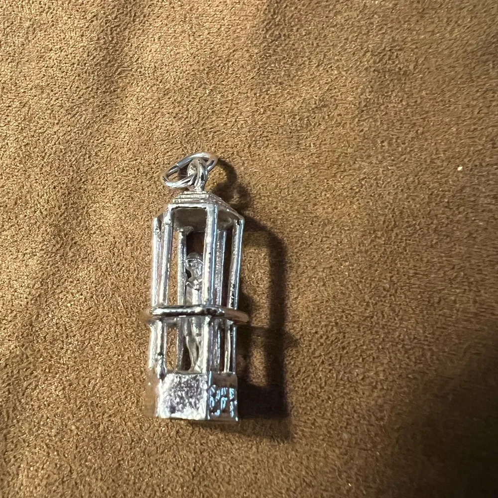 Silver Tone Bermuda traffic cop Charm Pendant - Silver